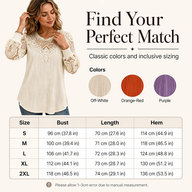 Lightweight Lace Patchwork Top – Soft Drape & Feminine Detail for Everyday Chic