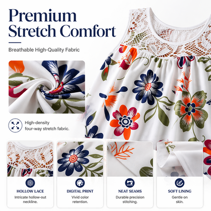 Women's Floral Flowy Tank Dress – 4-Way Stretch & Breezy Fit