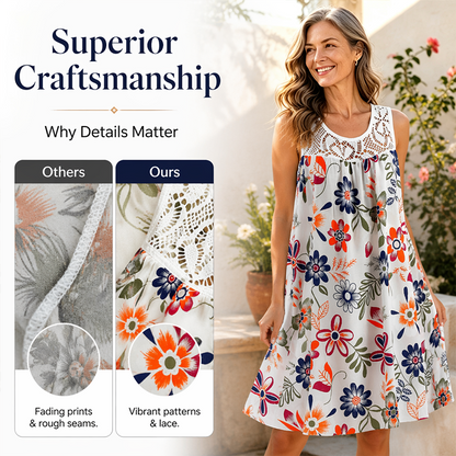 Women's Floral Flowy Tank Dress – 4-Way Stretch & Breezy Fit