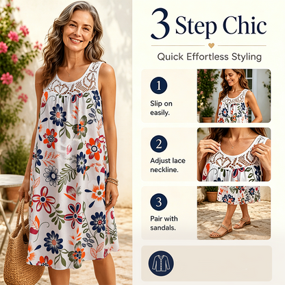 Women's Floral Flowy Tank Dress – 4-Way Stretch & Breezy Fit