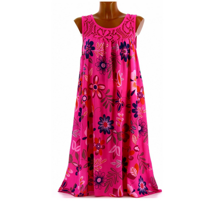Women's Floral Flowy Tank Dress – 4-Way Stretch & Breezy Fit