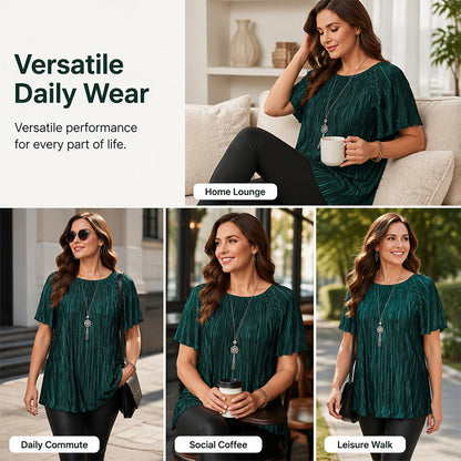 Flattering Pleated Plus Blouse