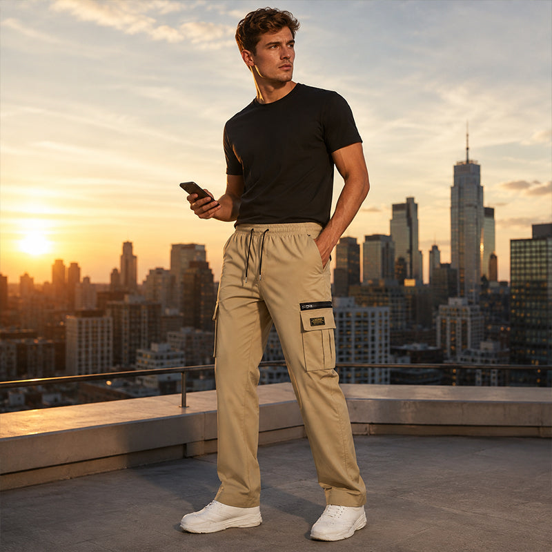📢📢50% OFF !! ⏰Men's Casual Elastic Waist Cargo Pants
