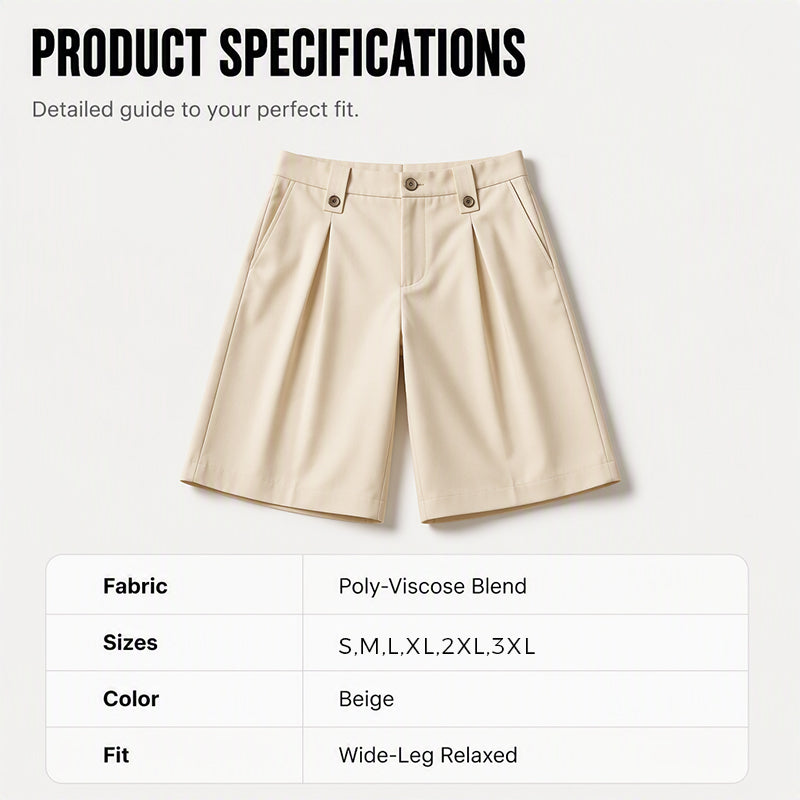 Men's Casual Wide Leg Suit Shorts
