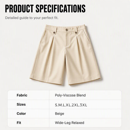 Men's Casual Wide Leg Suit Shorts