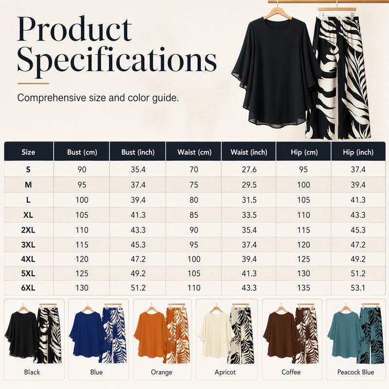 ⌛Limited Time Sale 50% OFF🔥Women’s Flutter Sleeve Top & Wide-Leg Pants Set