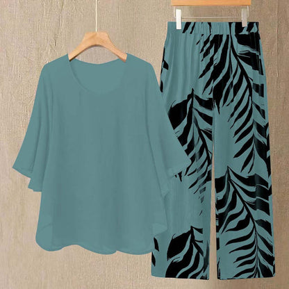 ⌛Limited Time Sale 50% OFF🔥Women’s Flutter Sleeve Top & Wide-Leg Pants Set