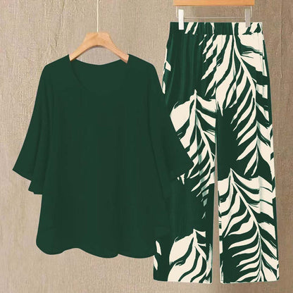 ⌛Limited Time Sale 50% OFF🔥Women’s Flutter Sleeve Top & Wide-Leg Pants Set