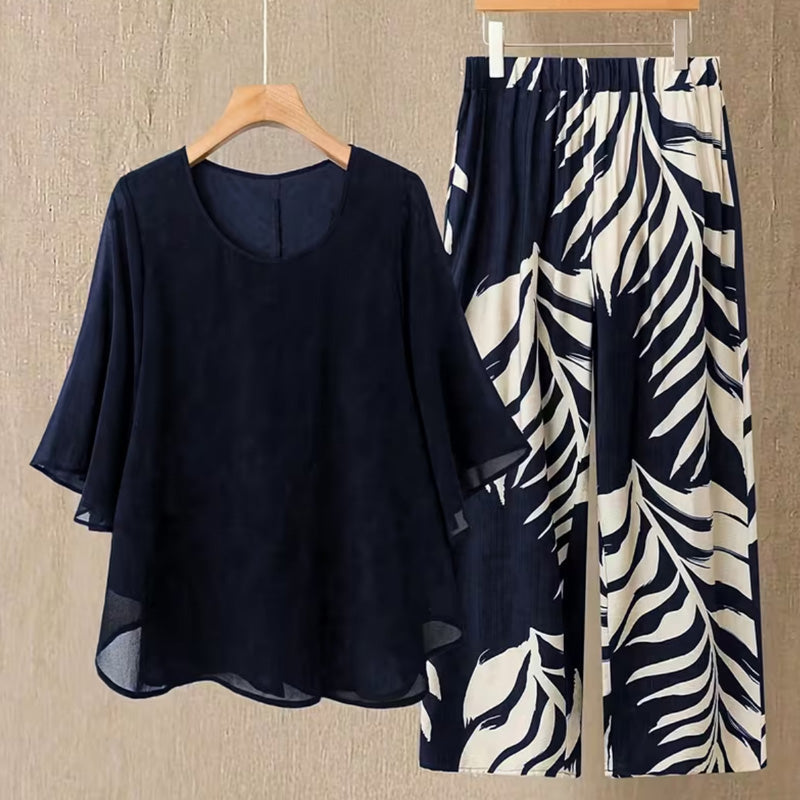⌛Limited Time Sale 50% OFF🔥Women’s Flutter Sleeve Top & Wide-Leg Pants Set