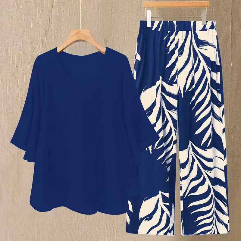 ⌛Limited Time Sale 50% OFF🔥Women’s Flutter Sleeve Top & Wide-Leg Pants Set