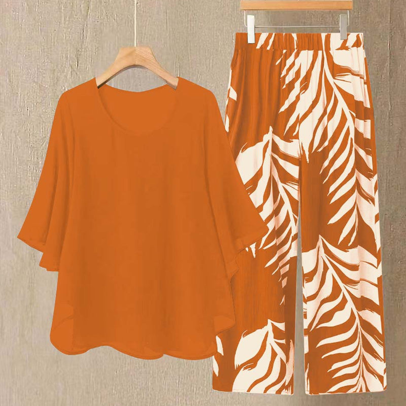 ⌛Limited Time Sale 50% OFF🔥Women’s Flutter Sleeve Top & Wide-Leg Pants Set
