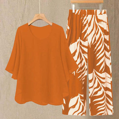 ⌛Limited Time Sale 50% OFF🔥Women’s Flutter Sleeve Top & Wide-Leg Pants Set