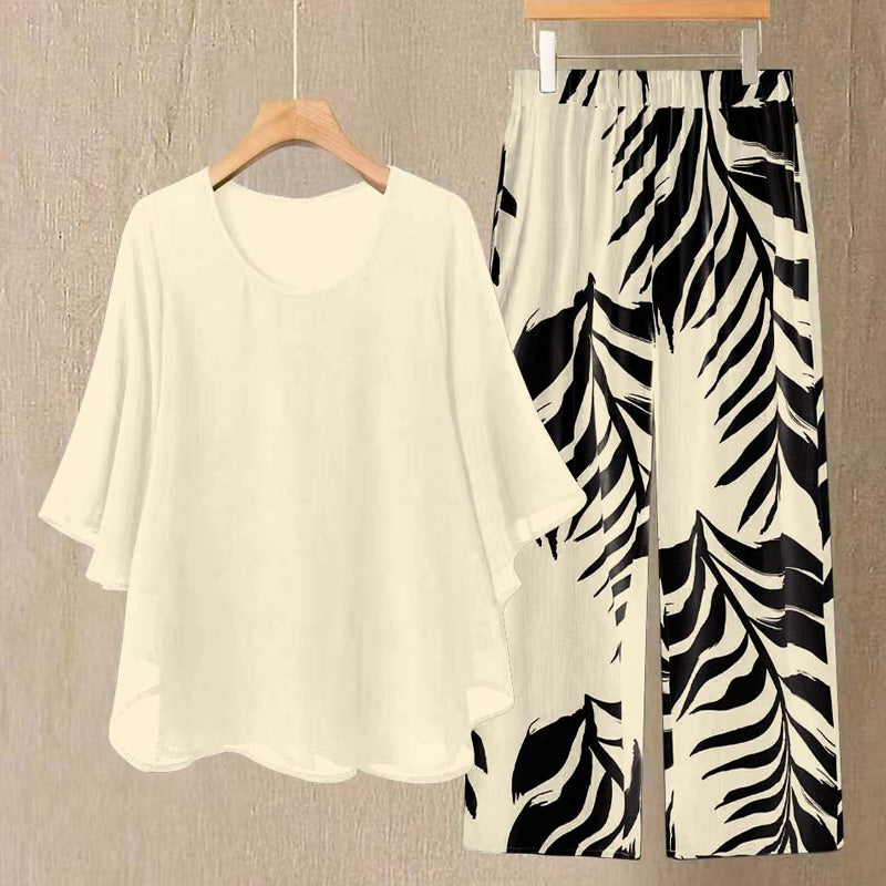⌛Limited Time Sale 50% OFF🔥Women’s Flutter Sleeve Top & Wide-Leg Pants Set