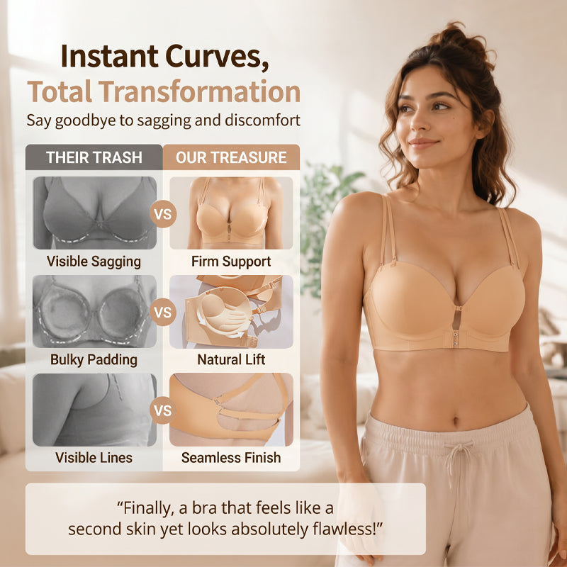 Women's Seamless Front Buckle Push Up Bra
