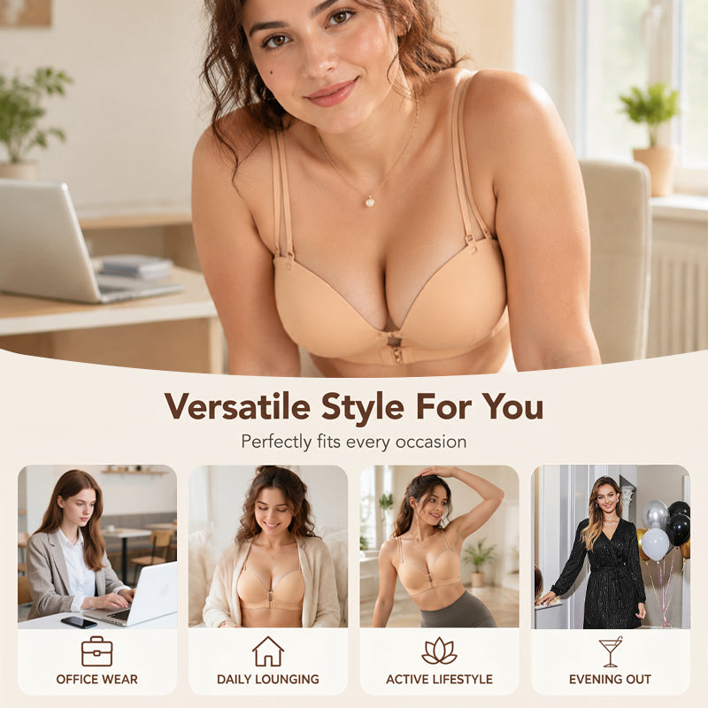 Women's Seamless Front Buckle Push Up Bra