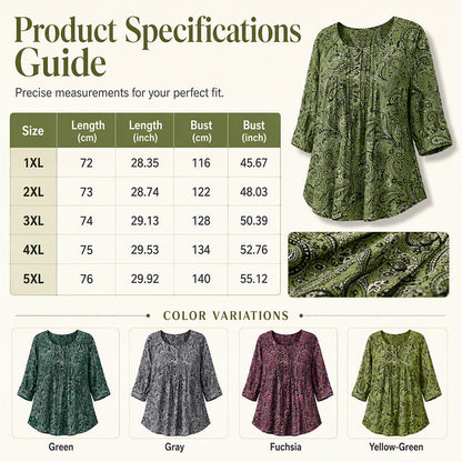 Women's Plus Size Paisley Print Blouse