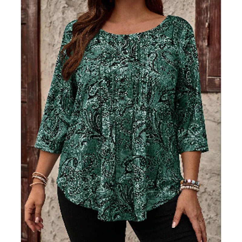 Women's Plus Size Paisley Print Blouse