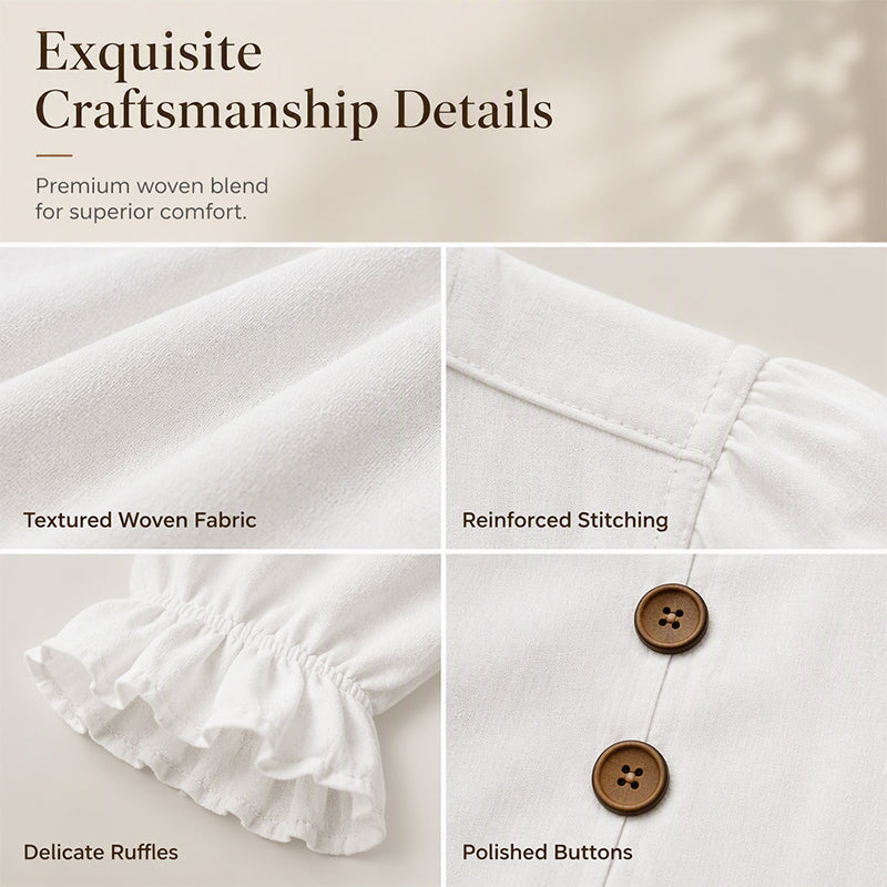 Women's Elegant V-Neck Ruffle Sleeve Blouse
