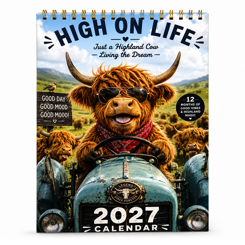 2027 Highland Cow Wall Calendar