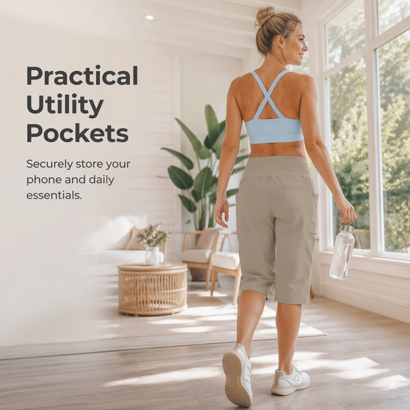 Women's Casual Drawstring Knee-Length Capri Pants