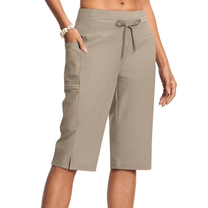 Women's Casual Drawstring Knee-Length Capri Pants