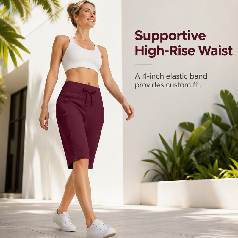 Women's Casual Drawstring Knee-Length Capri Pants