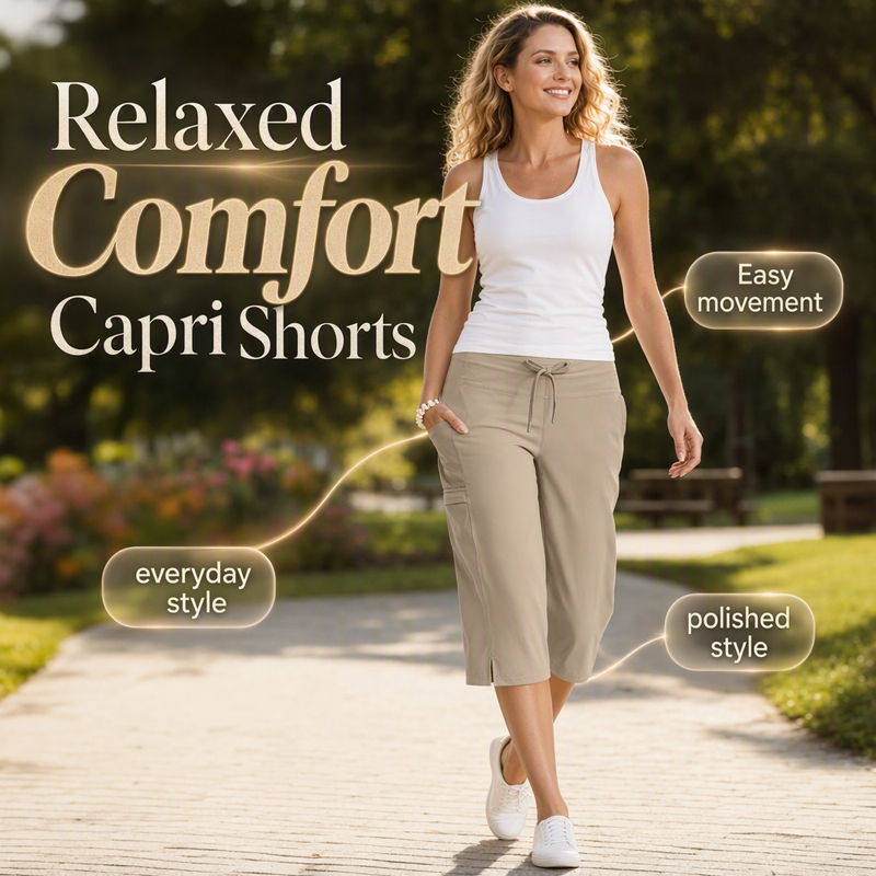 Women's Casual Drawstring Knee-Length Capri Pants