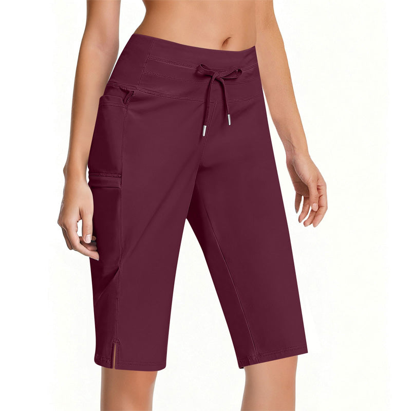 Women's Casual Drawstring Knee-Length Capri Pants
