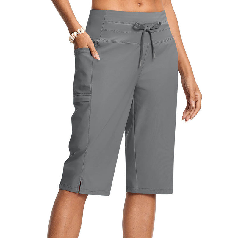 Women's Casual Drawstring Knee-Length Capri Pants
