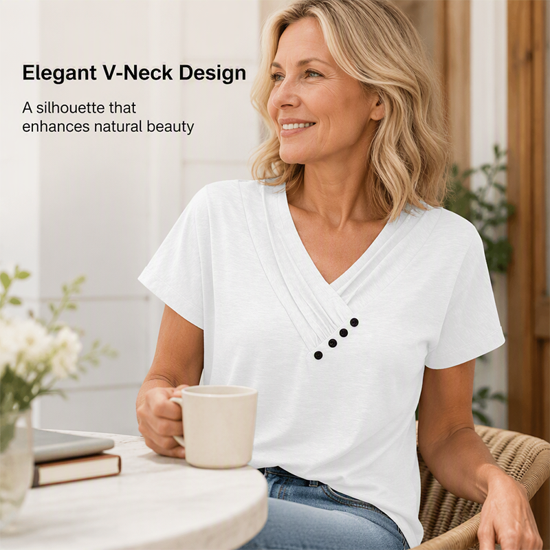 Women's Casual V-Neck Short Sleeve T-Shirt