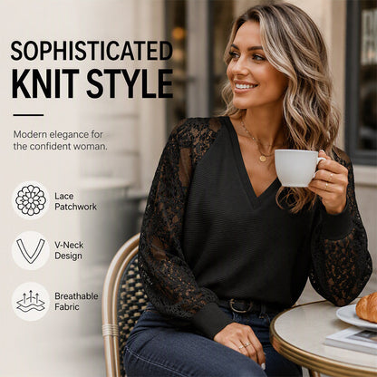 Women's Elegant V-Neck Knit Sweater
