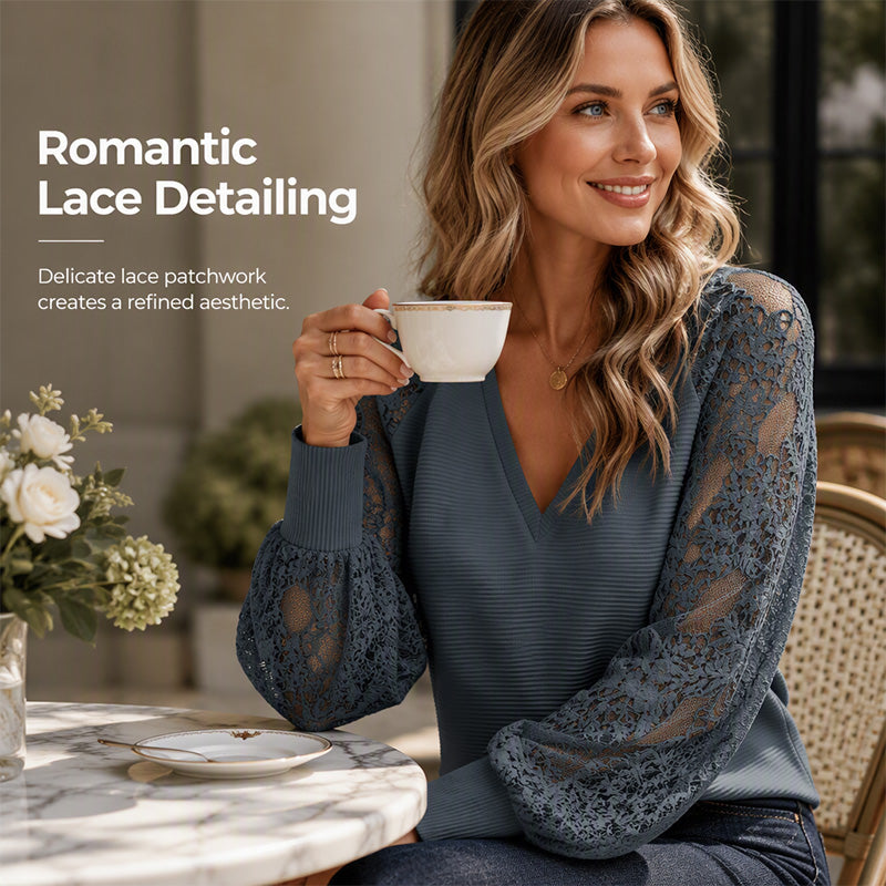 Women's Elegant V-Neck Knit Sweater