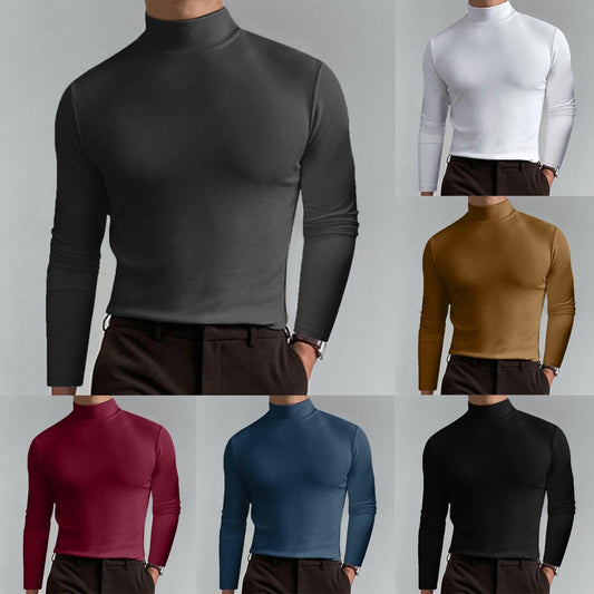 🔥Hot Sale $19.99🔥Mens High Neck Slim Fit Long Sleeve T-shirt（50% OFF）