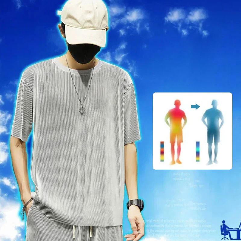 Men’s Quick-drying Ice Silk Short-sleeve Tee & Shorts 2-piece Set