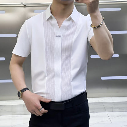 Chemise patchwork décontractée des affaires d'été pour hommes