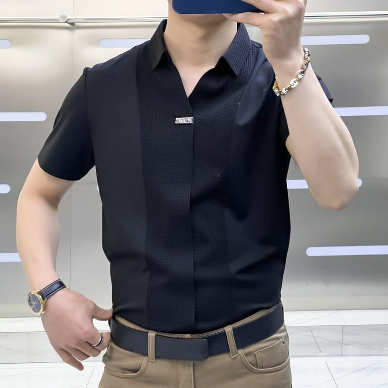 Chemise patchwork décontractée des affaires d'été pour hommes
