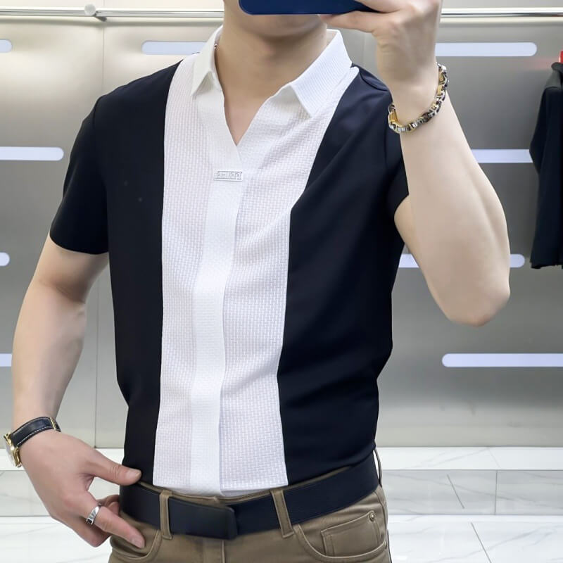 Chemise patchwork décontractée des affaires d'été pour hommes