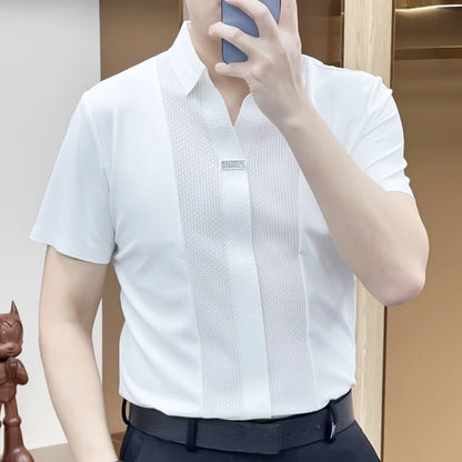 Chemise patchwork décontractée des affaires d'été pour hommes