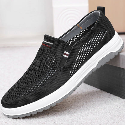 Summer Flying Woven Breathable Mesh Shoes-Stirrups Soft Bottom Non-Slip