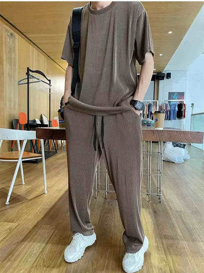 Ensemble 2 pièces à manches longues à la mode lâche pour hommes （50% de réduction）