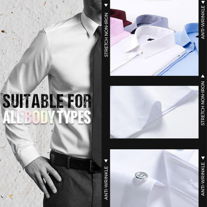 (Halloween Christmas Hot Sale) Men\'s Wardrobe essentials ✨Stretch Non-iron Anti-wrinkle Shirt