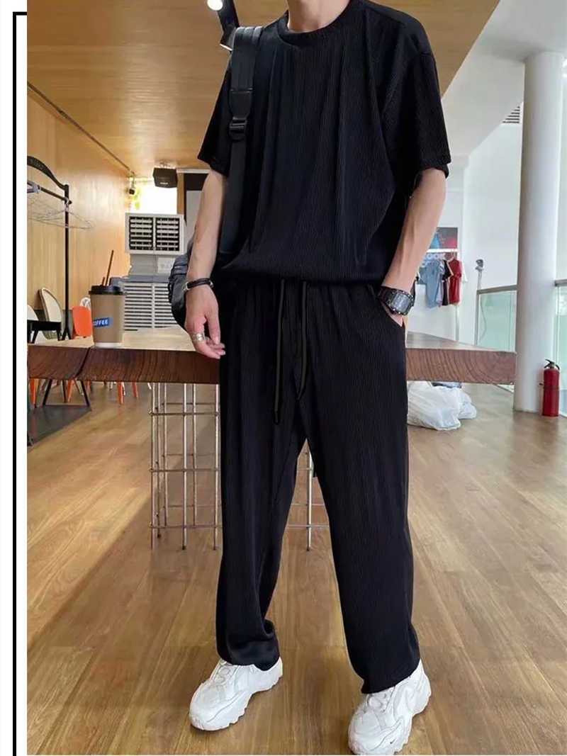 Ensemble 2 pièces à manches longues à la mode lâche pour hommes （50% de réduction）