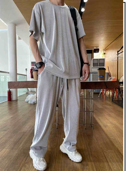 Ensemble 2 pièces à manches longues à la mode lâche pour hommes （50% de réduction）