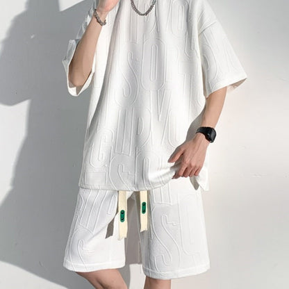 Coton pour hommes décontracté tenues courte 2 pièces costume