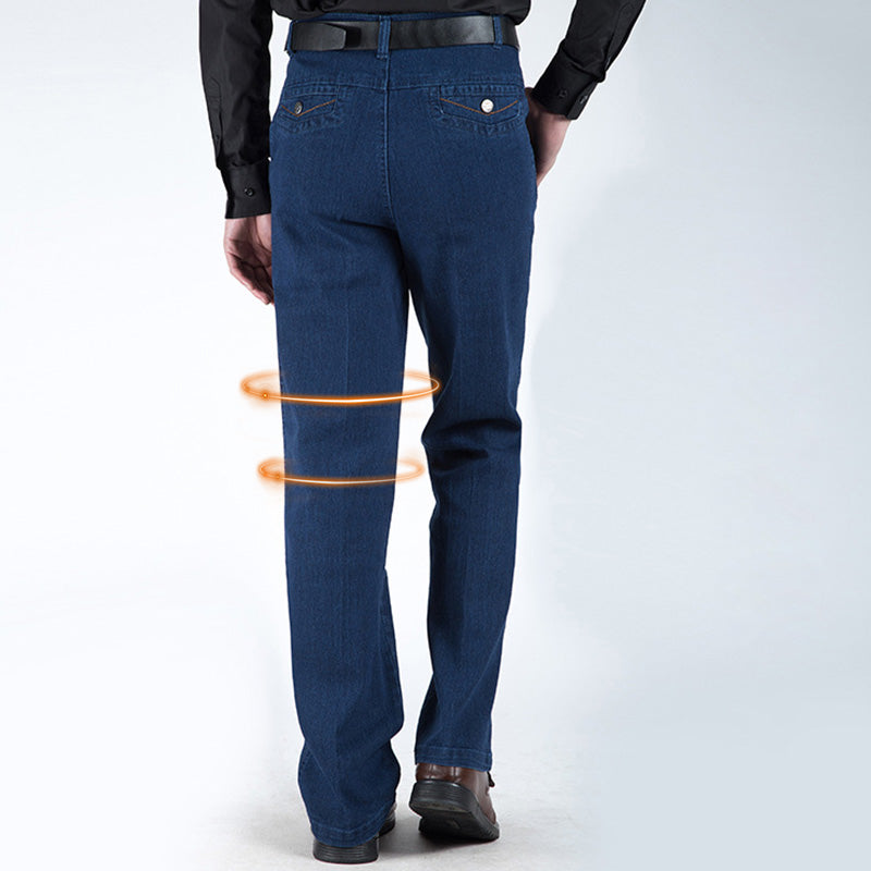 Jeans à taille droite haute taille pour hommes （50% de réduction）