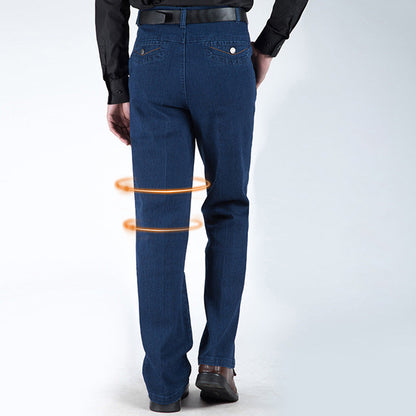 Jeans à taille droite haute taille pour hommes （50% de réduction）