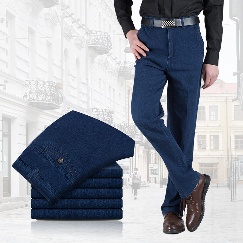 Jeans à taille droite haute taille pour hommes （50% de réduction）