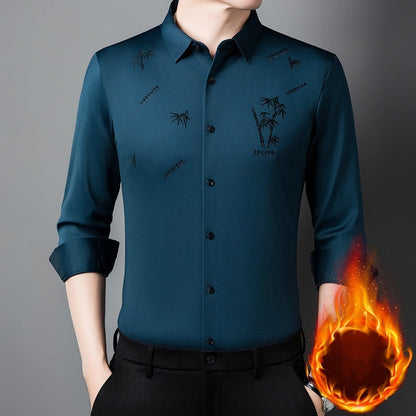Men's Plush Lined Thickened Long Sleeve Shirt（50% OFF）