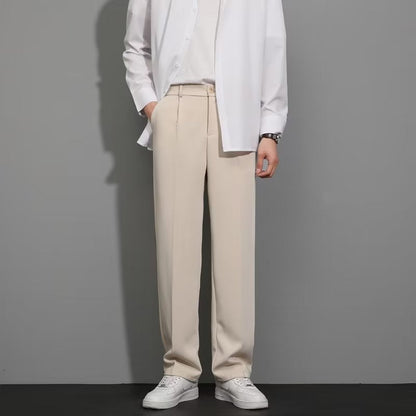 Spring Summer Ice Silk Straight Leg Pants