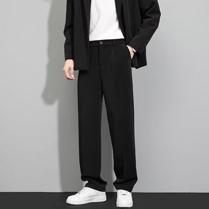 Spring Summer Ice Silk Straight Leg Pants